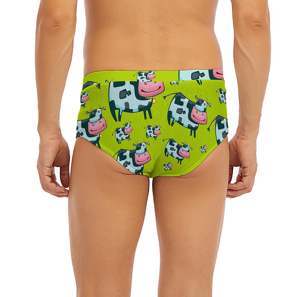 Cartoon Smiley Cow Pattern Print Men's Briefs