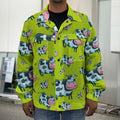 Cartoon Smiley Cow Pattern Print Men's Shirt Jacket