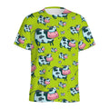 Cartoon Smiley Cow Pattern Print Men's Athletic T-Shirt
