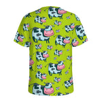 Cartoon Smiley Cow Pattern Print Men's Sports T-Shirt
