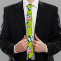 Cartoon Smiley Cow Pattern Print Necktie