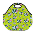 Cartoon Smiley Cow Pattern Print Neoprene Lunch Bag