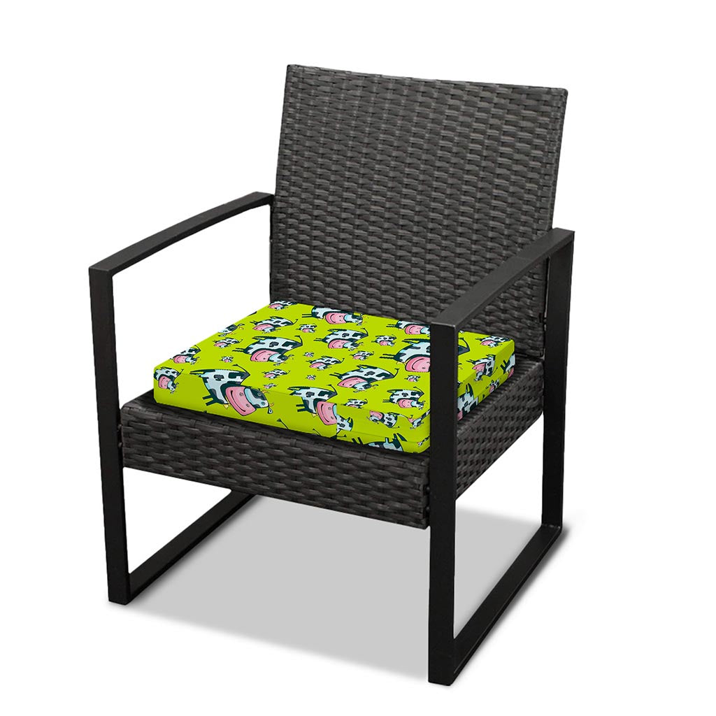 Cartoon Smiley Cow Pattern Print Outdoor Seat Cushion Cover