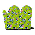 Cartoon Smiley Cow Pattern Print Oven Mitts