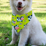 Cartoon Smiley Cow Pattern Print Over The Collar Dog Bandana