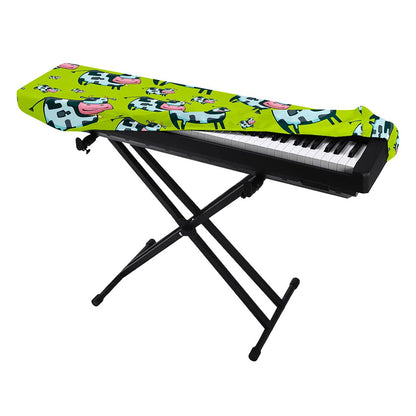 Cartoon Smiley Cow Pattern Print Piano Keyboard Cover