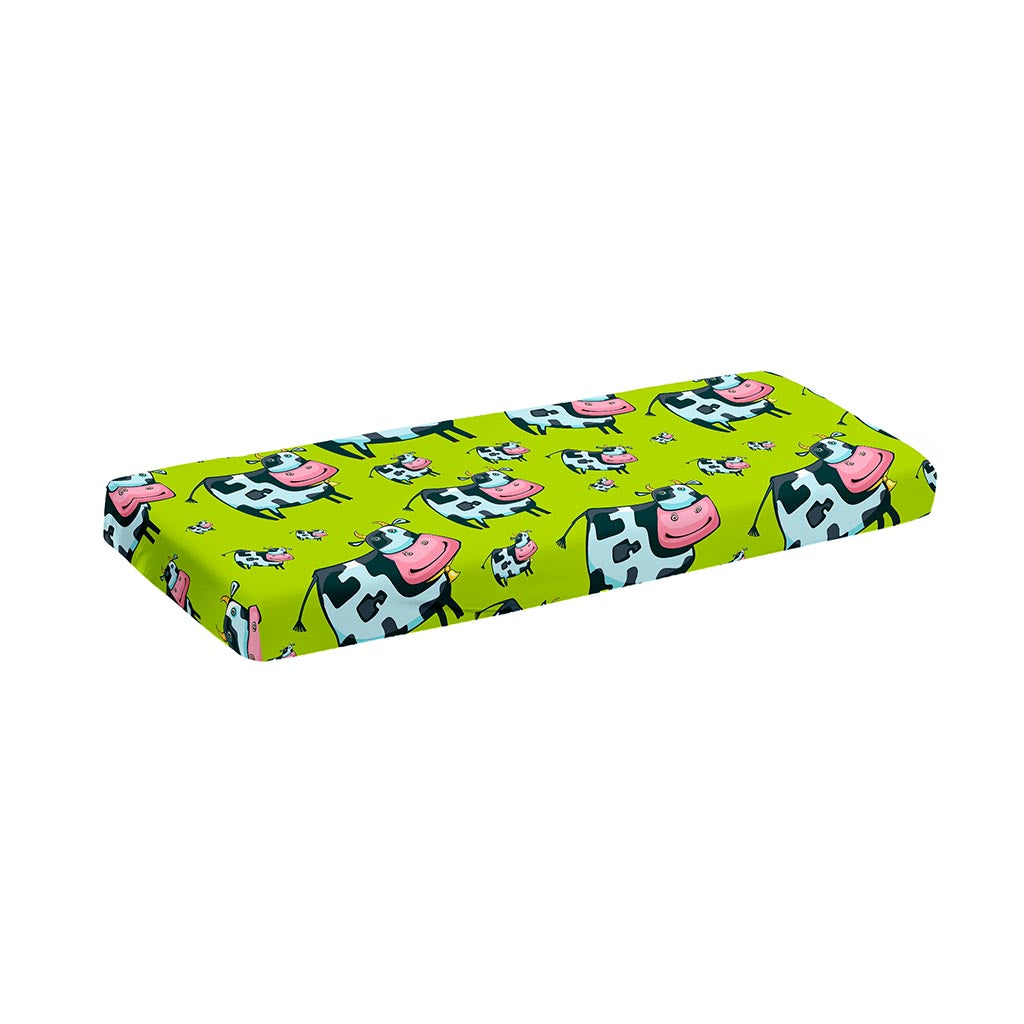 Cartoon Smiley Cow Pattern Print Piano Keyboard Cover