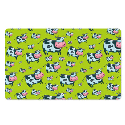 Cartoon Smiley Cow Pattern Print Polyester Doormat