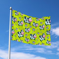 Cartoon Smiley Cow Pattern Print Polyester Flag