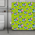 Cartoon Smiley Cow Pattern Print Polyester Shower Curtain