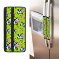 Cartoon Smiley Cow Pattern Print Refrigerator Handle Covers