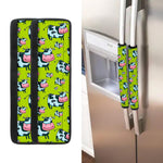 Cartoon Smiley Cow Pattern Print Refrigerator Handle Covers