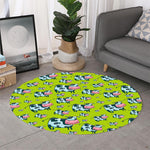 Cartoon Smiley Cow Pattern Print Round Rug