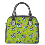 Cartoon Smiley Cow Pattern Print Shoulder Handbag