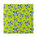 Cartoon Smiley Cow Pattern Print Silk Bandana