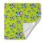 Cartoon Smiley Cow Pattern Print Silk Bandana