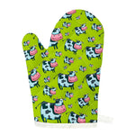 Cartoon Smiley Cow Pattern Print Single Oven Mitt