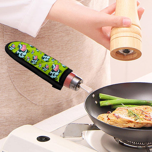 Cartoon Smiley Cow Pattern Print Skillet Handle Cover