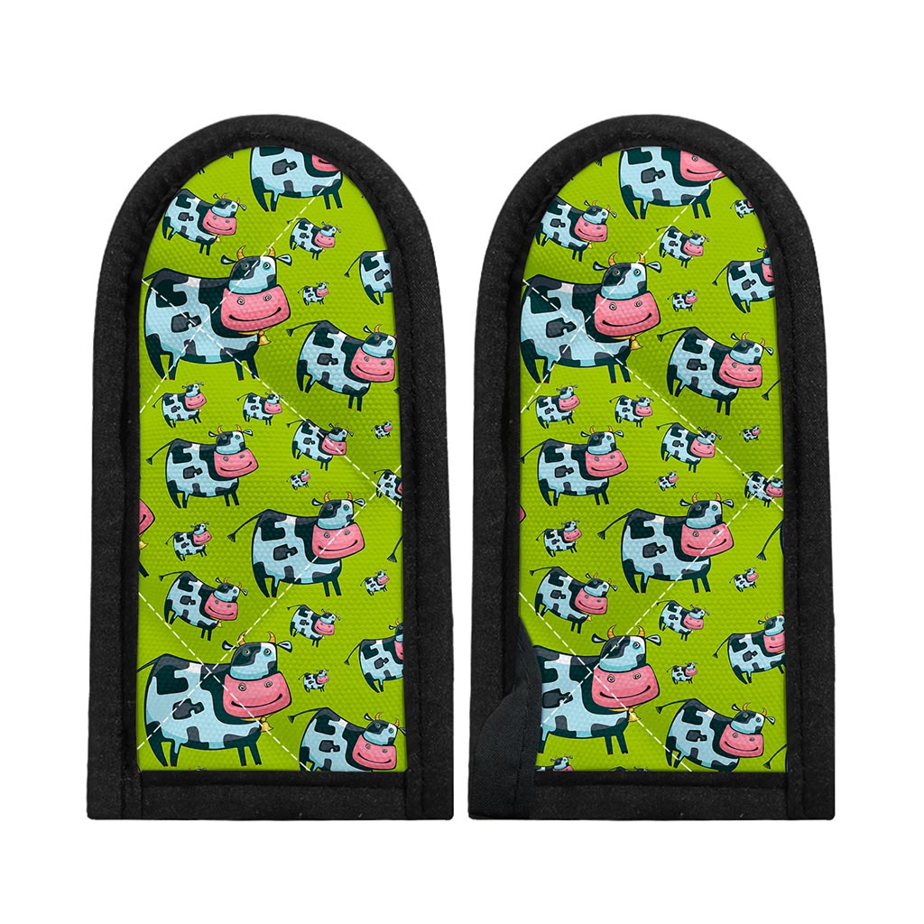 Cartoon Smiley Cow Pattern Print Skillet Handle Cover