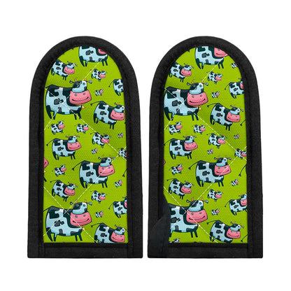 Cartoon Smiley Cow Pattern Print Skillet Handle Cover
