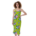Cartoon Smiley Cow Pattern Print Slim Fit Midi Cami Dress