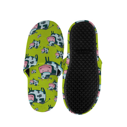Cartoon Smiley Cow Pattern Print Slippers