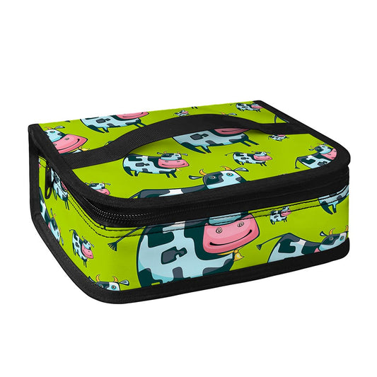 Cartoon Smiley Cow Pattern Print Small Lunch Bag