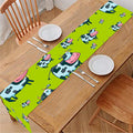 Cartoon Smiley Cow Pattern Print Table Runner