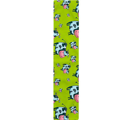 Cartoon Smiley Cow Pattern Print Table Runner