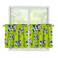 Cartoon Smiley Cow Pattern Print Tier Curtains