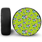 Cartoon Smiley Cow Pattern Print Tire Cover