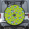 Cartoon Smiley Cow Pattern Print Tire Cover With Camera Hole