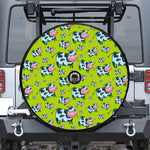 Cartoon Smiley Cow Pattern Print Tire Cover With Camera Hole
