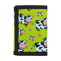 Cartoon Smiley Cow Pattern Print Trifold Wallet