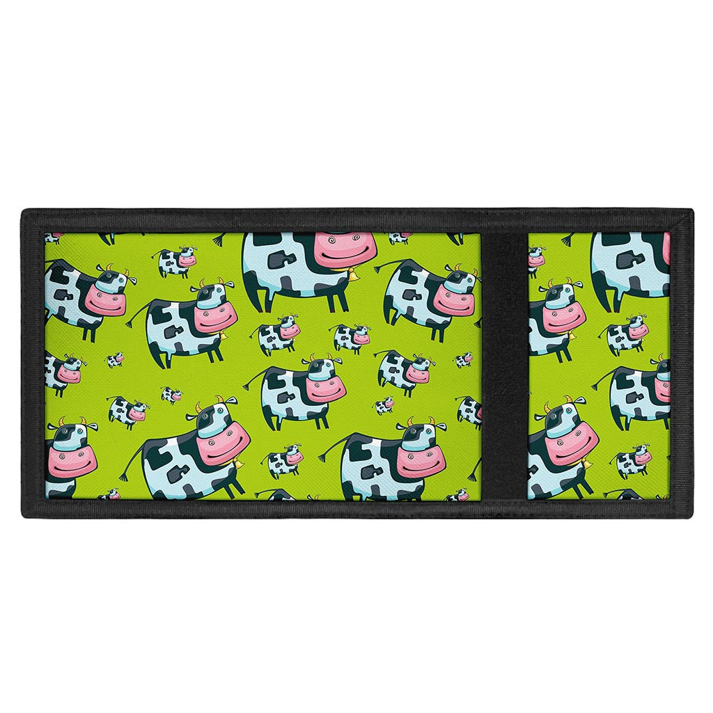 Cartoon Smiley Cow Pattern Print Trifold Wallet