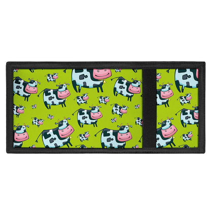 Cartoon Smiley Cow Pattern Print Trifold Wallet