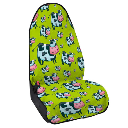 Cartoon Smiley Cow Pattern Print Waterproof Car Seat Cover