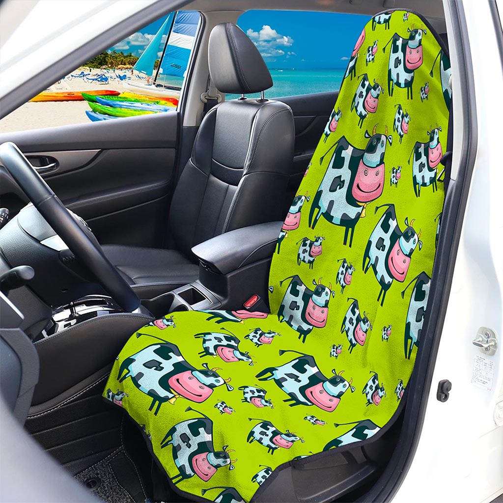 Cartoon Smiley Cow Pattern Print Waterproof Car Seat Cover