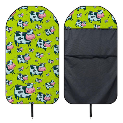 Cartoon Smiley Cow Pattern Print Waterproof Car Seat Cover