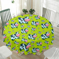 Cartoon Smiley Cow Pattern Print Waterproof Round Tablecloth