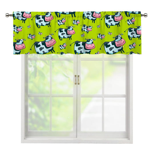 Cartoon Smiley Cow Pattern Print Window Valance