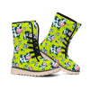 Cartoon Smiley Cow Pattern Print Winter Boots