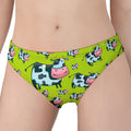 Cartoon Smiley Cow Pattern Print Women's Panties
