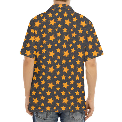 Cartoon Star Pattern Print Aloha Shirt