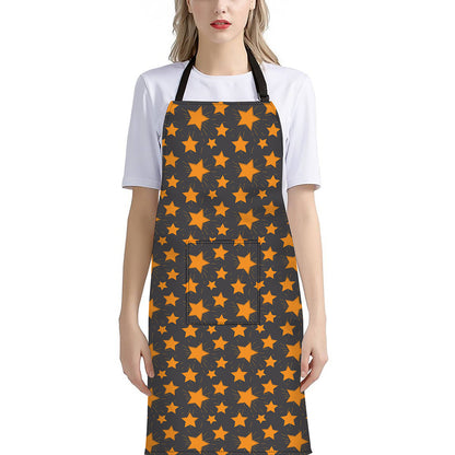 Cartoon Star Pattern Print Bib Apron With Pocket