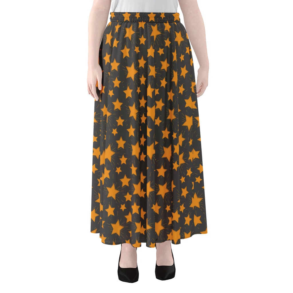 Cartoon Star Pattern Print Chiffon Maxi Skirt