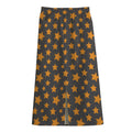 Cartoon Star Pattern Print Cotton Front Slit Maxi Skirt