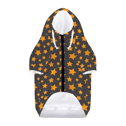 Cartoon Star Pattern Print Dog Zip Up Hoodie