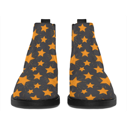 Cartoon Star Pattern Print Flat Ankle Boots