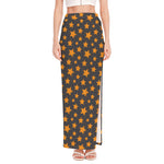 Cartoon Star Pattern Print High Slit Maxi Skirt